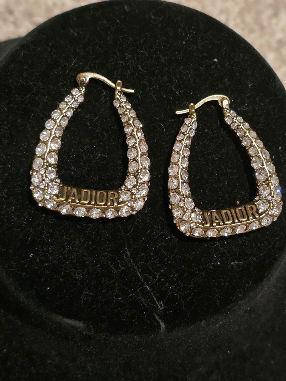 J'Adior Crystal-Embellished Gold Hoop Earrings - Picture 2 of 8